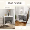 HOMCOM Bedside Table with Drawer, Modern Bedside Cabinet with Open Compartment and Handle, Bedside Drawers for Bedroom, Living Room, White image 4