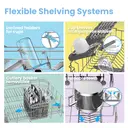 COMFEE' KWH-BD1413I-B Fully Integrated Dishwasher with 14 Place Settings, Auto Door Open Drying, 44dB Low Noise, Built-in Dishwasher with Auto Sensing Wash, Rapid Wash, Adjustable Upper Basket - Black image 5