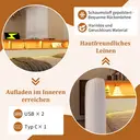 Polsterbett Tagesbett 140x190 cm, Schlafsofa mit LED und USB-C Ladefunktion,Leinen, Hellbeige (Ohne Matratze)  image 6