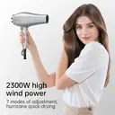 CONFU high-speed hair dryer 8955 silver, 21,000 rpm, 7-speed mode adjustment, 2300W power image 1