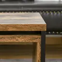 HOMCOM Nesting Coffee Table Set of 2, Industrial Stacking Side End Tables with Metal Frame for Living Room, Bedroom, Rustic Brown image 7