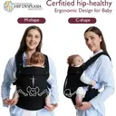 Momcozy Baby Carrier - Ergonomic, Comfortable & Lightweight, for 3-20kg Babies, Easy To Wear, Hands-Free, Enhanced Lumbar Support, Snug Fit For Infants & Toddlers, Black image 6