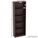 Vida Designs Bookcase Cambridge 5 Shelves Walnut Extra Large image 6