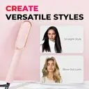 TYMO Ring Hair Straightener Brush, Flat Iron and Hair Brush 2-in-1, HC100R, 3D Ceramic Heating Teeth, 5 Temperature Settings, Anti-Scald Design, Black, Top Gift Picks, Pink image 4