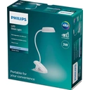 Philips Table Lamp Doughnut Desk Clip USB Rechargeable 3W White image 1