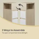 Ochama Set of 2 Narrow Side Tables, Slim End Table with 2 Drawers, 1 Open Compartment, for Living Room, Bedroom, Natural Beige image 6