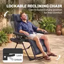 Outsunny Zero Gravity Chair, Folding Adjustable Sun Lounger Garden Recliner with Arm Pads, Cushion, Cup Holder and Headrest,  image 4