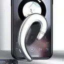 Écouteurs intra-auriculaires VoxorAI C6 argentés à conduction osseuse Bluetooth, modèle populaire, avec contour d'oreille unique. Écouteurs de sport. image 4