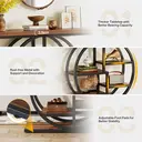 Tribesigns Console Table 105cm Industrial 6 Tier Sofa Table Entrance Table with Circle Base Narrow Wood Accent Tables with Storage Shelves for Living Room Hallway Foyer Rustic Brown image 7