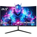 CRUA 24 Inch Immersive 3000R Curved Gaming Monitor | Full HD 1080P 120Hz 99% sRGB – Eye-Care Blue Light Filter, Three-Side Narrow Bezel, HDMI/VGA for Home Office/Dorm/Console Gaming (Black) image 0