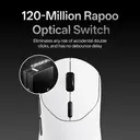 RAPOO VT2 MAX Wireless Gaming Mouse, True 8K Wireless Polling Rate, 53g Lightweight, Up to 750 Hr Battery, Nordic nRF54L15 MCU, 120-Million Optical Switch, 10 Programmable Buttons, Macro Enabled - White image 5