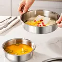 Maxcook 20cm/7.87inch 304Stainless steel dish Deepened palte Non-toxic Unbreakable
Metal Dishes Plates image 5