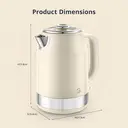 Swan Retro Revive Jug Kettle, 1.7L, Rapid Boil, Easy Pour, 3KW, Vintage, Coated Stainless Steel, Cream with Chrome Accents - SK19025C image 5
