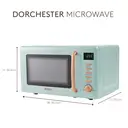 Haden Dorchester Solo Microwave - 20L, 800W, Sage Green, Wooden Effect Finish, LED Display, 5 Power Levels image 2