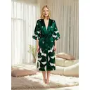 IZURIA silk-like printed emerald robe  XL image 3
