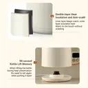 Bear 6 Temperature Settings with 1.7 L Stainless Steel Kettle White ZDH-C17V3, 1800-2200 W, Microprocessor Touch Panel, BPA-Free, Imported Temperature Controller, Boil Dry Protection, Automatic Shut-Off Electric,white image 6