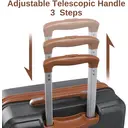 Kono Suitcase Lightweight ABS Hard Shell Carry-Ons Cabin Case Luggage Set with TSA Lock Luggage Sets with beauty case Included Duffels Bag & Toiletry Bag for TravelGrey/Brown image 6