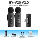 BOYA BY-V20 V2.0 USB-C Wireless Microphone for iPhone 16/17, Android with One-Click to Noise Cancellation, 9h Battery Life (2 TX+1 RX) image 1
