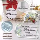 Alphynix 1 pc Plaque Cœur French Sisterhood, "Merci d'être ma sœur non biologique" Cadeau en cristal avec fleurs succulentes peintes à la main, Souvenir d'amitié spirituelle pour sœur d'âme image 4