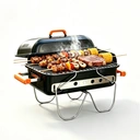 Tragbarer Holzkohlegrill, leichter, faltbarer BBQ-Grill mit Tragegriff, kompakte 41,5 x 26,5 cm Grillfläche für Camping, Picknick & Kofferraum, 4,76 kg image 5