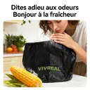 Vivreal Lot de 2 rouleaux de sacs poubelles biodégradables noir - 100 x 10 L image 6