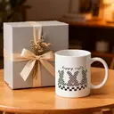 Alphynix 1 Mug Joyeuses Pâques, tasse à café céramique 33cl avec lapins à motif carreaux et petits derrières roses, cadeau moderne funky pour ados, adultes,Le cadeau de la saint-valentin, cadeau d’anniversaire image 4