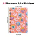 Jubiluu Carnet à spirale A5 à couverture rigide, ligné - 96 feuilles (papier offset 100 g/m²) - avec bande élastique - Carnet règlé crème classique pour écrire, école, bureau et cadeaux - Fleur d’oranger image 2