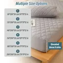 LeBonsoir Protège-matelas imperméable, protège-matelas matelassé double 30 cm de hauteur extra, housse de matelas ajustée en microfibre pour lit double, lavable en machine (90 x 200 cm), gris clair image 3