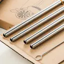 Huacan outdoor Stainless Steel Straw Set Coffee Beverage Gift Set 5-piece Set image 5
