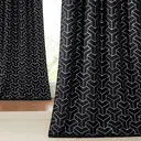 PONY DANCE Store occultant imprimées pailletées à œillets, lot de 2, W 140 x L 245 cm (W 55 x L 96 pouces), noir image 1