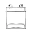 Croydex Stick 'n' Lock 2 Tier Corner Shower Caddy - Chrome image 1