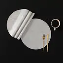 6pcs，Silver，Wanxianghua PVC placemat，Washable And Wipeable Kitchen Dining Placemat, Multicolor Table Decoration Mat For Festivals And Weddings image 4