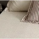 Yard Fitted Sheet Hebden Stripe 100% Cotton Beetroot King image 0