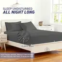 LeBonsoir 135x190cm Fitted Sheet， 30CM/12Inch Deep Pocket - 100% Cotton， No-Pop Off Elastic， 1 Fitted Sheet Only-Dark Gray image 3