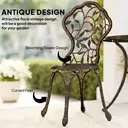 Outsunny 3 Pcs Aluminium Bistro Set Garden Furniture Dining Table Chairs Outdoor Seat Patio Seater Brown image 3