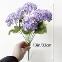 1Pc 13in/33cm
Artificial 7-Head Hydrangea Silk Flower Silk Flower Living Room Bedroom Wedding Flower Arrangement Artificial Flower Decoration(purple) image 2