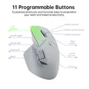 Rapoo MT760L kabellose Bluetooth-Maus für mehrere Geräte, Bluetooth 5.0 und 2,4 GHz Multimode-Verbindung, bis zu 4 Geräte, M+ Cross Computer-Technologie, 11 programmierbare Tasten, 4K DPI, 90 Tage Akkulaufzeit, PC – hellgrau image 5