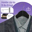 Wooden Hanger, 44.5x23x1.2cm, Black/Silver, Set Of 20 image 2