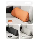 Black Color-Car Lumbar Support Cushion Thin Driver Seat Memory Foam Backrest Pillow, Breathable Suede, 4 Seasons Ergonomic Waist Support black image 4