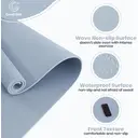 Miss Lulu Good Nite Yoga Mat Exercise Mats Workout Pilates Fitness Mat for Women Men Non-Slip Thick 10mm High Density Gymnastics Mats with Carry Strap Tpe 183 x 61 x 1cm (Green/Black) Blue 183*61*1cm image 2