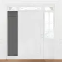 Deconovo Blackout Plain Fabric Hook & Loop Door Curtain, 1 Pc 66 x 175 Light Gray image 0