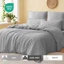 LeBonsoir Light Gray Duvet Cover Set，260x220cm/60x80cmx2 Soft Double Brushed Bedding Set， with Zip， 3 Pieces， Includes 1 Duvet Cover & 2 Pillowcases，NO Comforter image 0