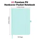 Jubiluu Carnet de poche A6 Premium à couverture rigide en cuir synthétique PU, pages lignées - 80 feuilles (papier offset 100 g/m²), signet, bande élastique et porte-stylo - planificateur sans date pour prise de notes, croquis d’idées, création de listes ou journal personnel - vert canard image 2
