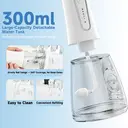 H2ofloss HF-2 electric toothbrush, featuring 5 modes, 5 nozzles, USB rechargeability, IPX7 waterproof rating, and a 300ml water tank, is available in white image 4