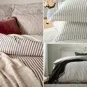 Yard Fitted Sheet Hebden Stripe 100% Cotton Beetroot King image 2