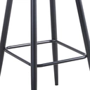 CLIPOP Velvet Bar Stools with Backrests Set of 2,  Matte Black Metal Legs, 2 PCS Kitchen Counter Bar Stools (65 cm Seat Height) 051 Black image 6