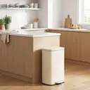 SONGMICSHOME  30L KitchenRubbish Bin with Soft-Close Lid and Inner Bucket, Sand Beige image 4