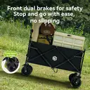 ochama Off-Road Tank Wheel Camping Wagon 150L Black Basic, 260kg Load Capacity, 300L Stackable Capacity, Dual Brake Explosion-Proof Wheels, Reinforced Carbon Steel Frame, Thickened PP Base Plate, For Camping, Picnics, Vending & Moving image 4