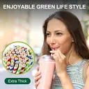 Huacan 100pcs mixed color disposable straws image 3