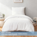 LeBonsoir Parure de lit brossée avec 1 housse de couette 140 x 200 cm et 1 taie d’oreiller 65 x 65 cm, avec fermeture éclair - Blanc image 4